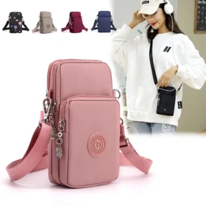 Sac de téléphone portable en nylon pour femme, porte-monnaie, sangle initiée, petits sacs à bandoulière, portefeuille, sac à main de voyage, nouveau