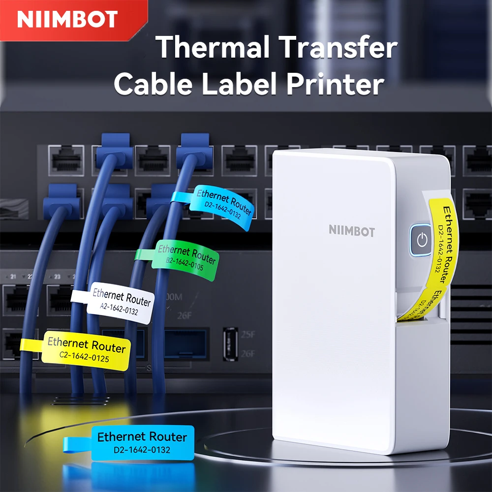 Niimbot N1/B18 imprimante d'étiquettes à transfert thermique auto-adhésif cordon étanche étiquettes étiquette sans fil étiqueteuse câble avec ruban
