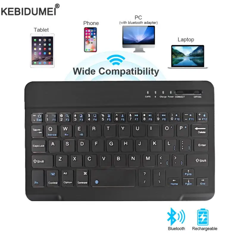 Clavier sans fil Bluetooth Mini clavier pour ordinateur portable tablette téléphone ipad clavier de jeu Rechargeable pour Android iOS Windows – Image 5